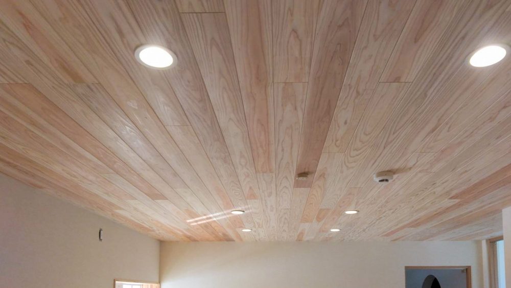 越前市 木天井 杉板天井 ダウンライト 施工事例